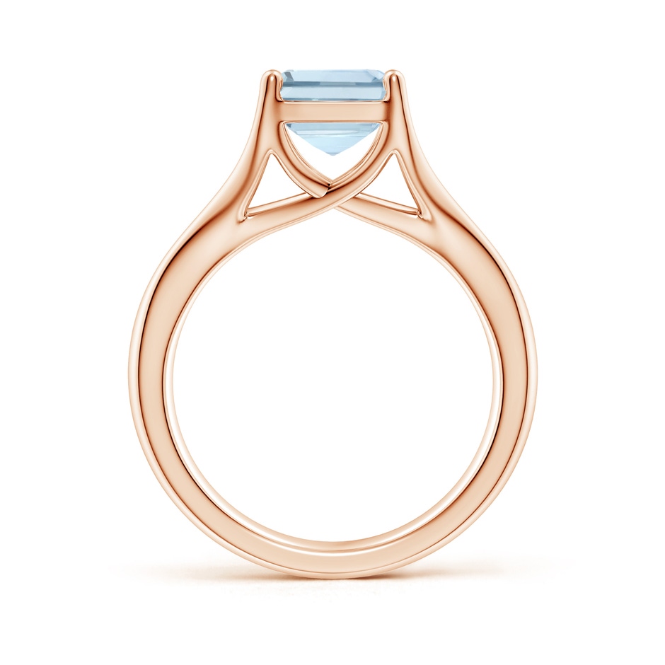 10x8mm A Classic Solitaire Emerald-Cut Aquamarine Split Shank Engagement Ring in Rose Gold side 199