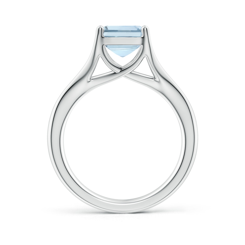 10x8mm A Classic Solitaire Emerald-Cut Aquamarine Split Shank Engagement Ring in White Gold side 199