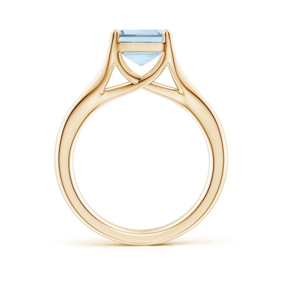 10x8mm A Classic Solitaire Emerald-Cut Aquamarine Split Shank Engagement Ring in Yellow Gold side 199