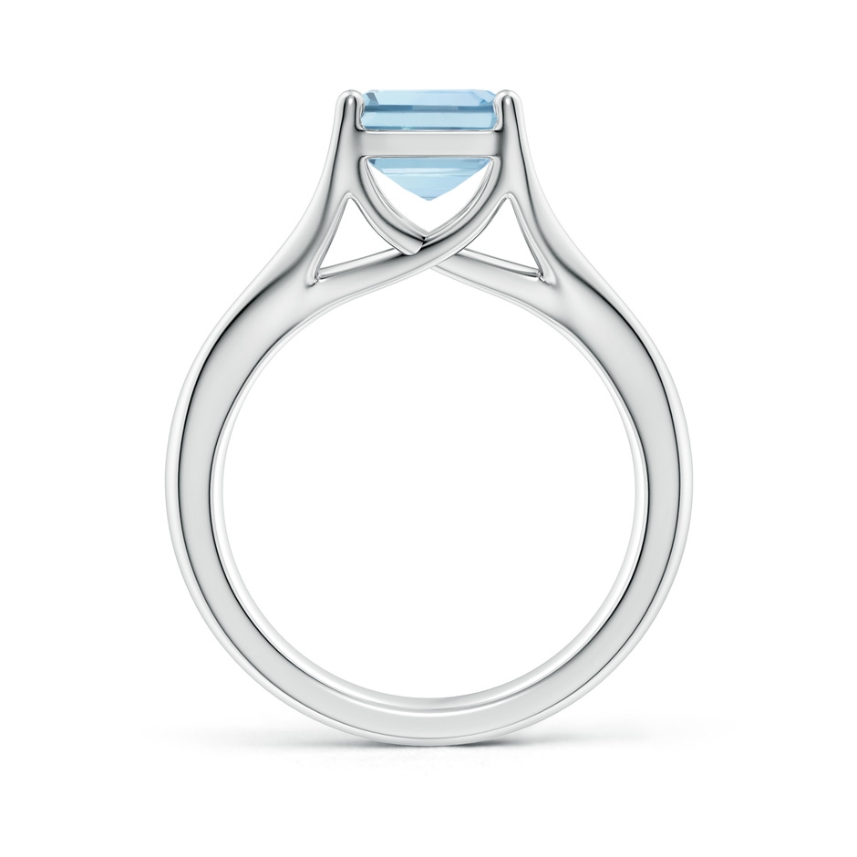 10x8mm AA Classic Solitaire Emerald-Cut Aquamarine Split Shank Engagement Ring in White Gold side 199