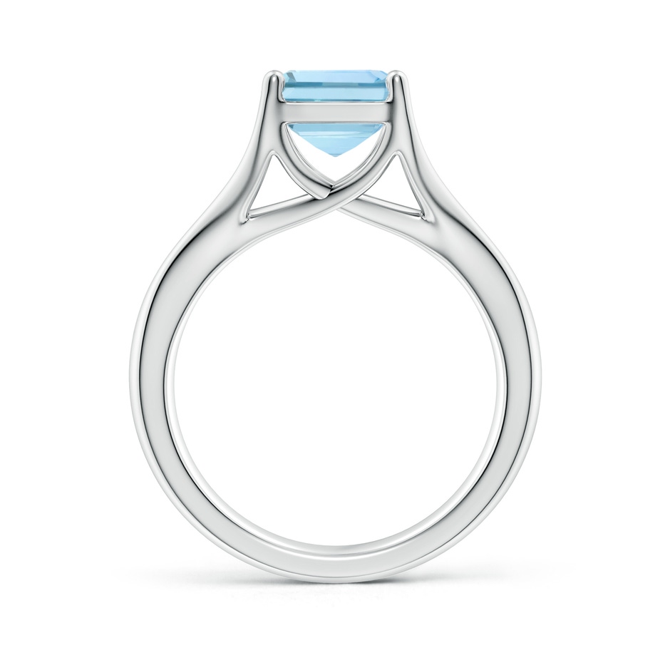 10x8mm AAA Classic Solitaire Emerald-Cut Aquamarine Split Shank Engagement Ring in P950 Platinum side 199