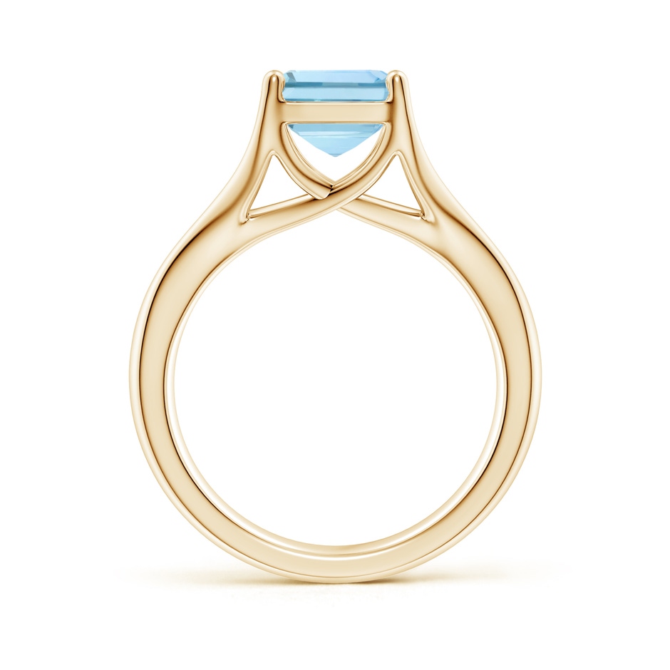 10x8mm AAA Classic Solitaire Emerald-Cut Aquamarine Split Shank Engagement Ring in Yellow Gold side 199