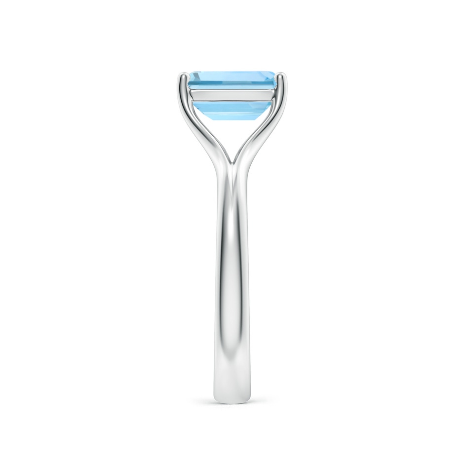 8x6mm AAAA Classic Solitaire Emerald-Cut Aquamarine Split Shank Engagement Ring in P950 Platinum side 299