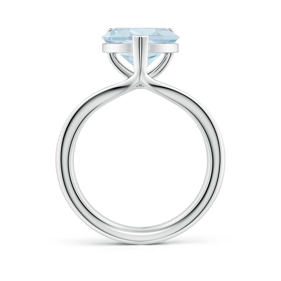 10mm A Classic Solitaire Heart-Shaped Aquamarine Split Shank Engagement Ring in 18K White Gold side 199