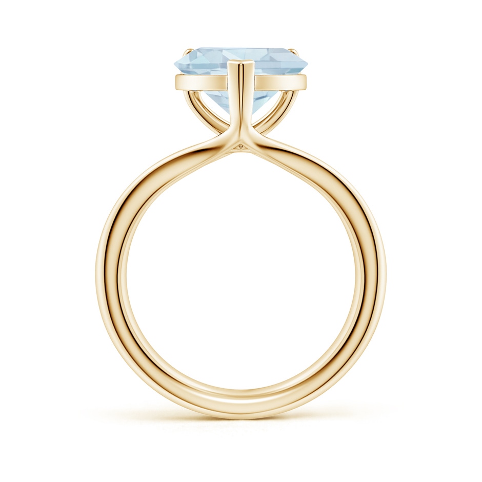 10mm A Classic Solitaire Heart-Shaped Aquamarine Split Shank Engagement Ring in 18K Yellow Gold side 199