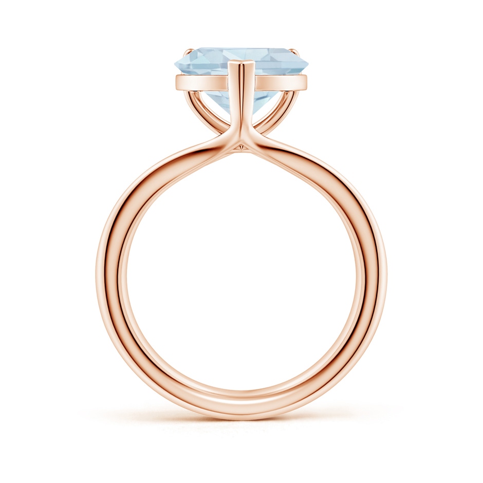 10mm A Classic Solitaire Heart-Shaped Aquamarine Split Shank Engagement Ring in Rose Gold side 199