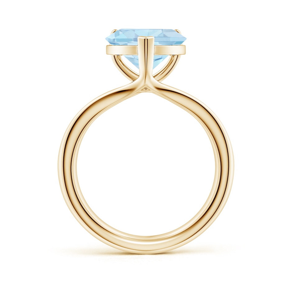 10mm AA Classic Solitaire Heart-Shaped Aquamarine Split Shank Engagement Ring in Yellow Gold side 199