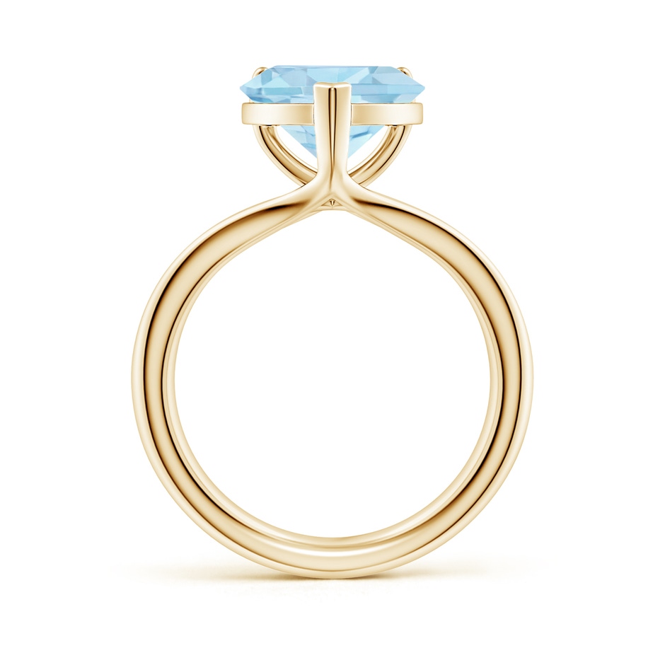 10mm AAA Classic Solitaire Heart-Shaped Aquamarine Split Shank Engagement Ring in Yellow Gold side 199