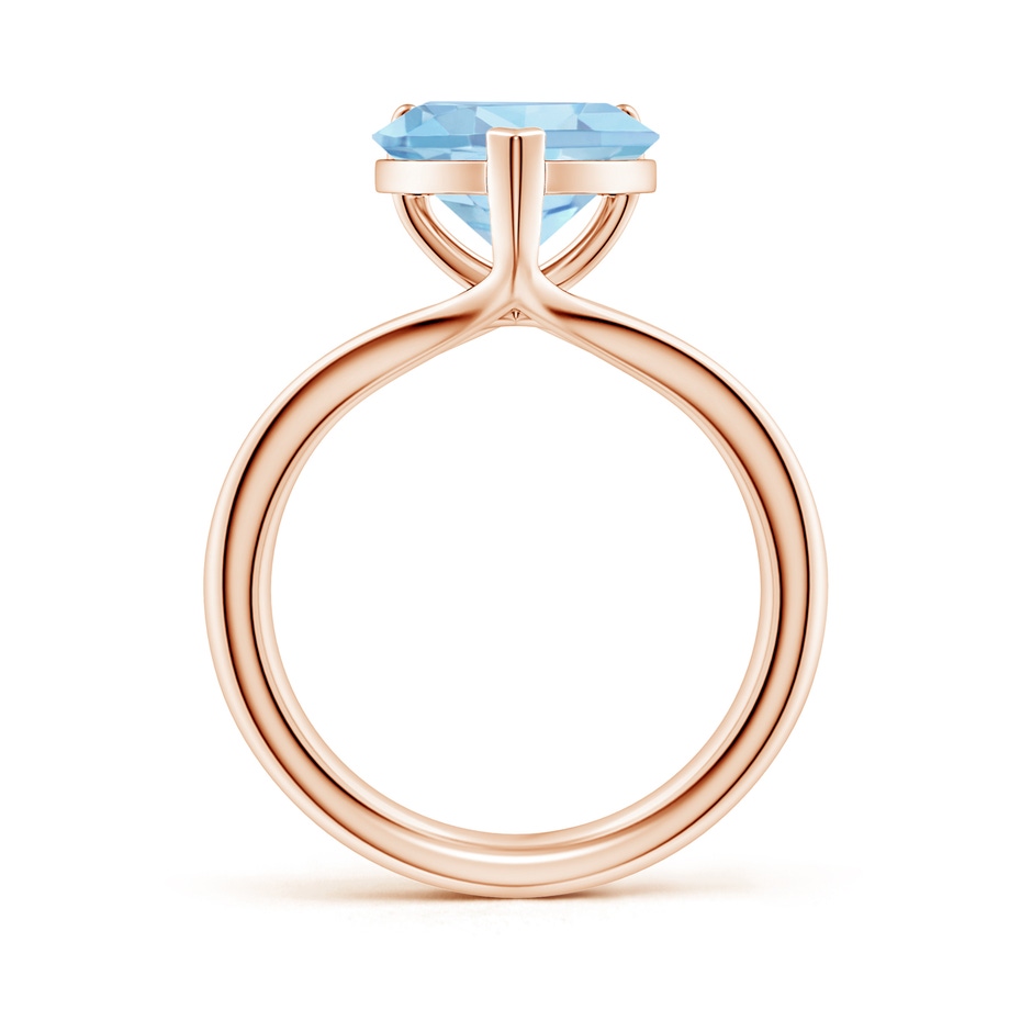 10mm AAAA Classic Solitaire Heart-Shaped Aquamarine Split Shank Engagement Ring in Rose Gold side 199