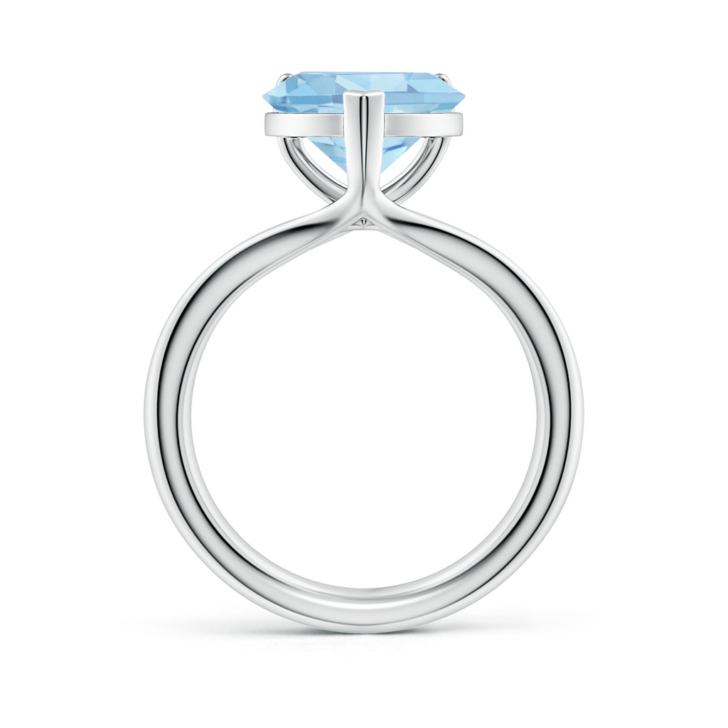 10mm AAAA Classic Solitaire Heart-Shaped Aquamarine Split Shank Engagement Ring in S999 Silver - side 199