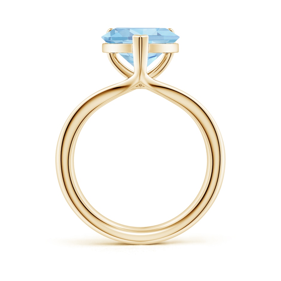 10mm AAAA Classic Solitaire Heart-Shaped Aquamarine Split Shank Engagement Ring in Yellow Gold side 199