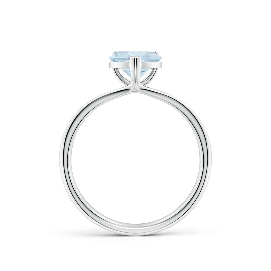 7mm A Classic Solitaire Heart-Shaped Aquamarine Split Shank Engagement Ring in S999 Silver side 199