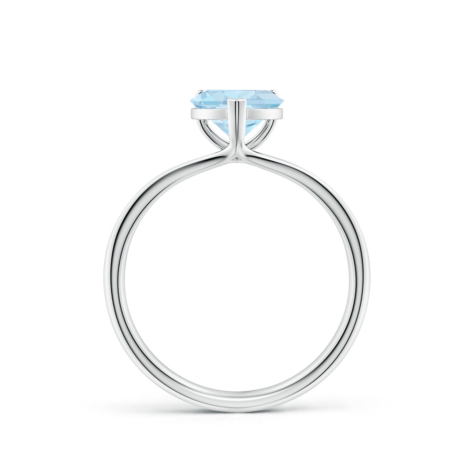 7mm AA Classic Solitaire Heart-Shaped Aquamarine Split Shank Engagement Ring in S999 Silver side 199