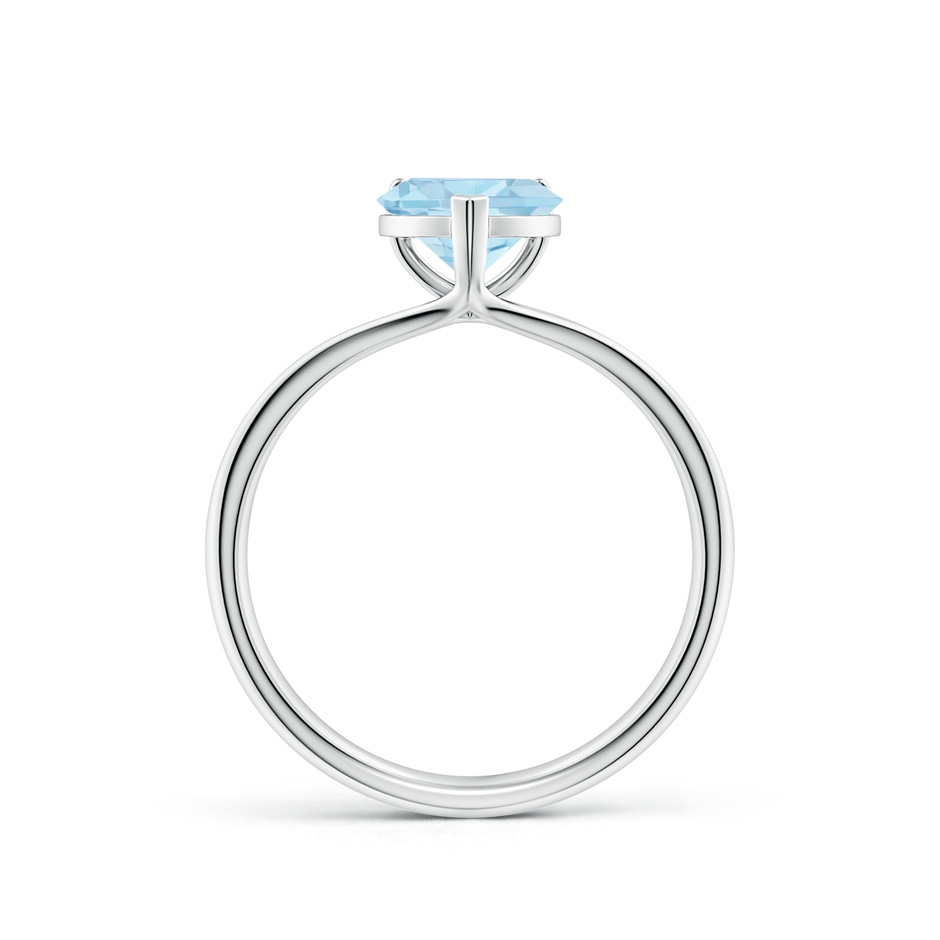 7mm AAA Classic Solitaire Heart-Shaped Aquamarine Split Shank Engagement Ring in S999 Silver side 199