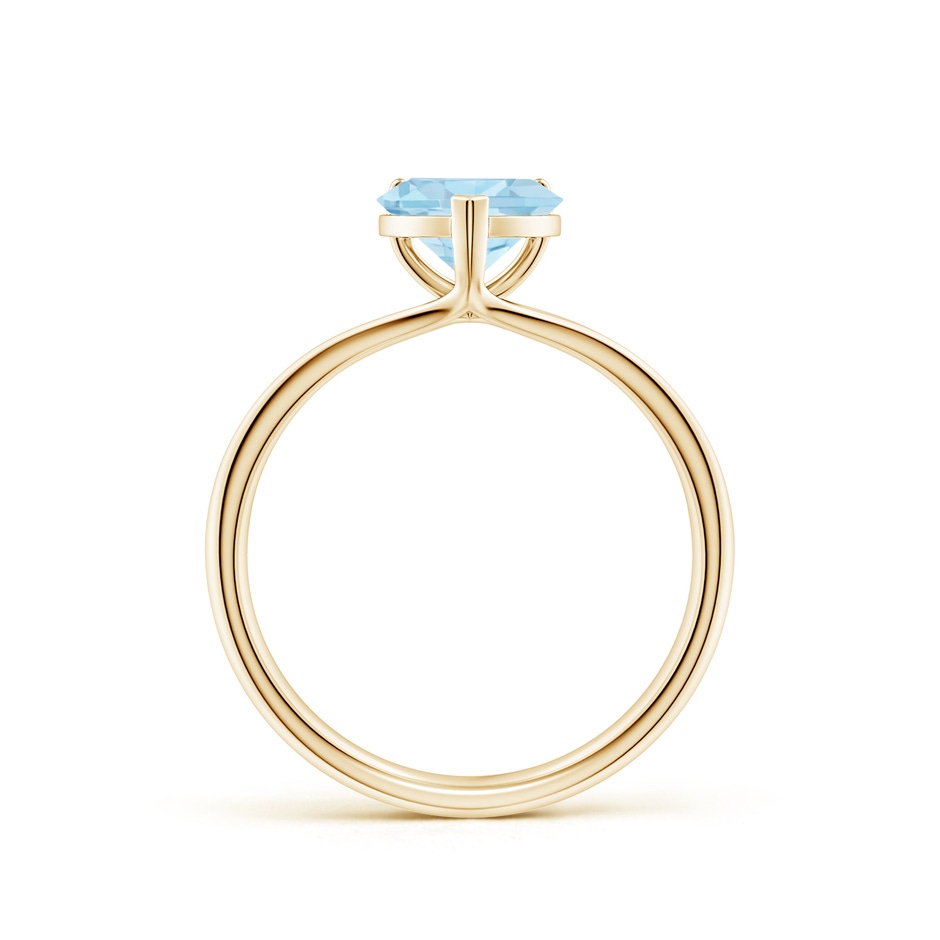 7mm AAA Classic Solitaire Heart-Shaped Aquamarine Split Shank Engagement Ring in Yellow Gold side 199