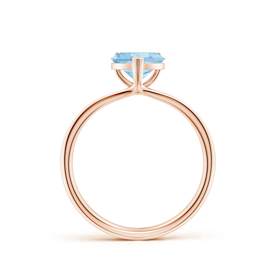 7mm AAAA Classic Solitaire Heart-Shaped Aquamarine Split Shank Engagement Ring in Rose Gold side 199