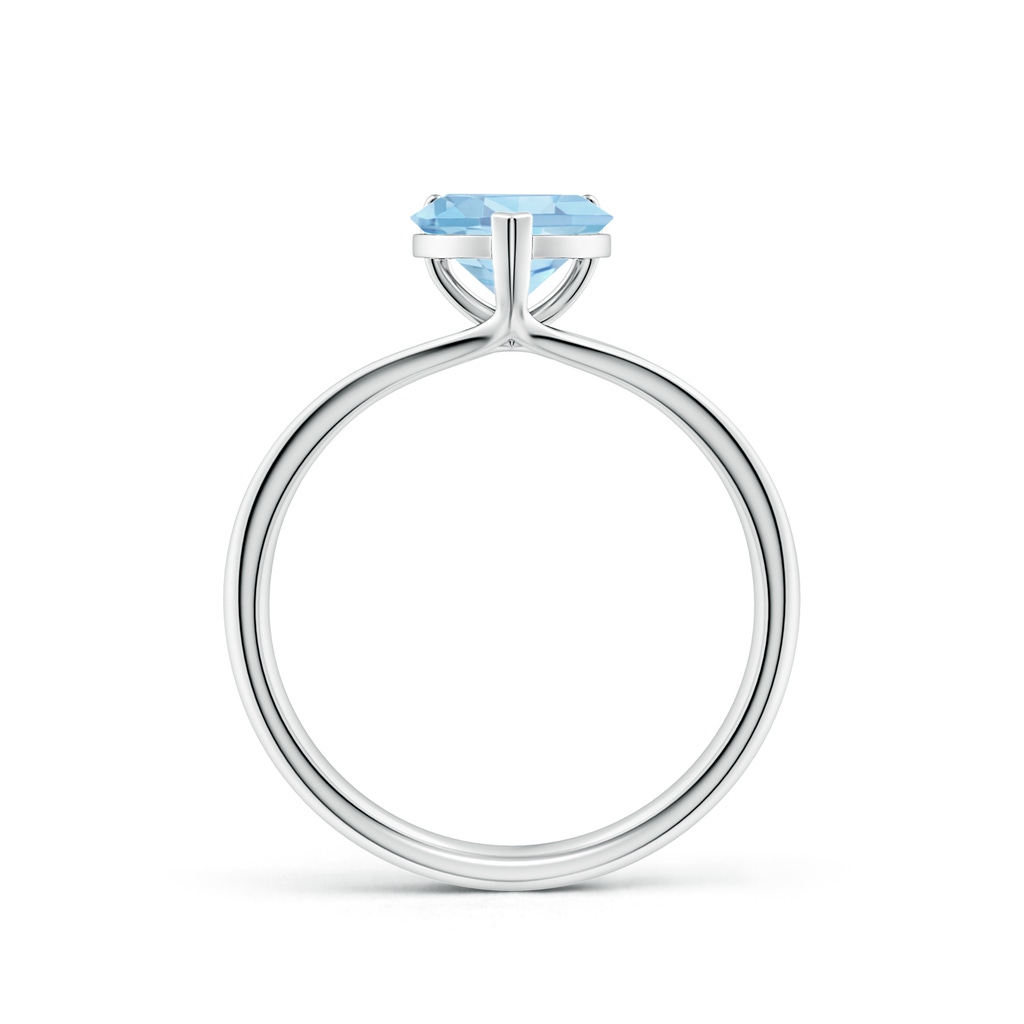 7mm AAAA Classic Solitaire Heart-Shaped Aquamarine Split Shank Engagement Ring in White Gold - side 199