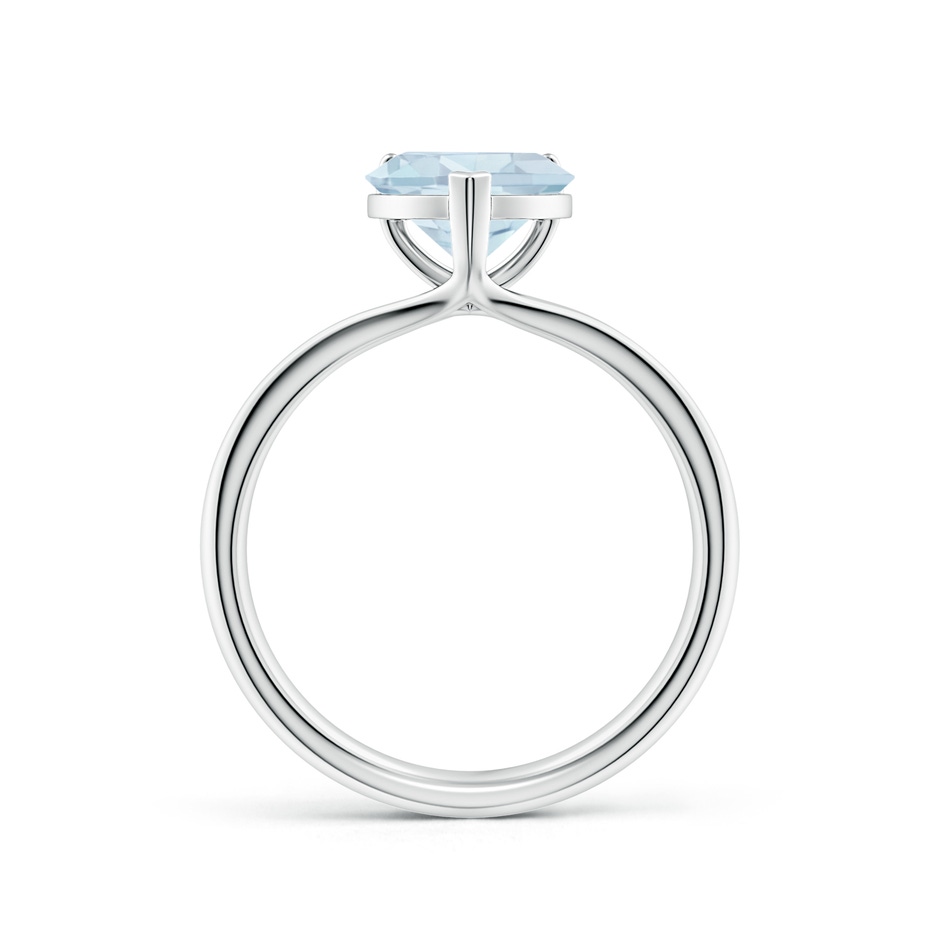 8mm A Classic Solitaire Heart-Shaped Aquamarine Split Shank Engagement Ring in S999 Silver side 199