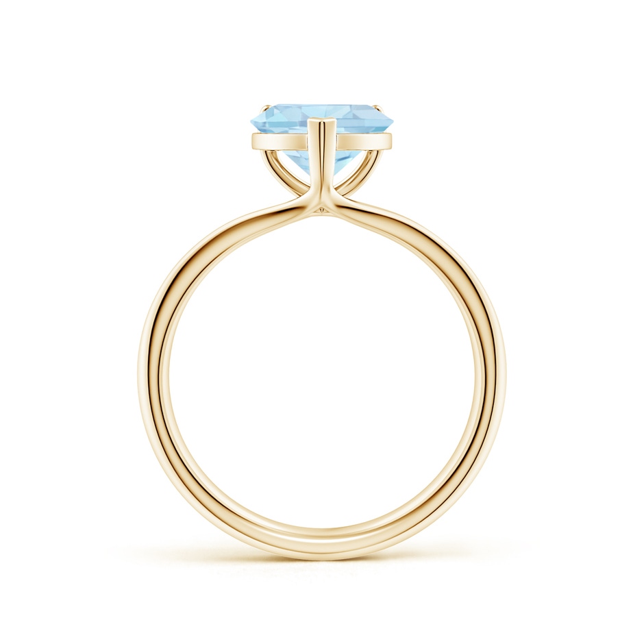 8mm AA Classic Solitaire Heart-Shaped Aquamarine Split Shank Engagement Ring in 18K Yellow Gold side 199