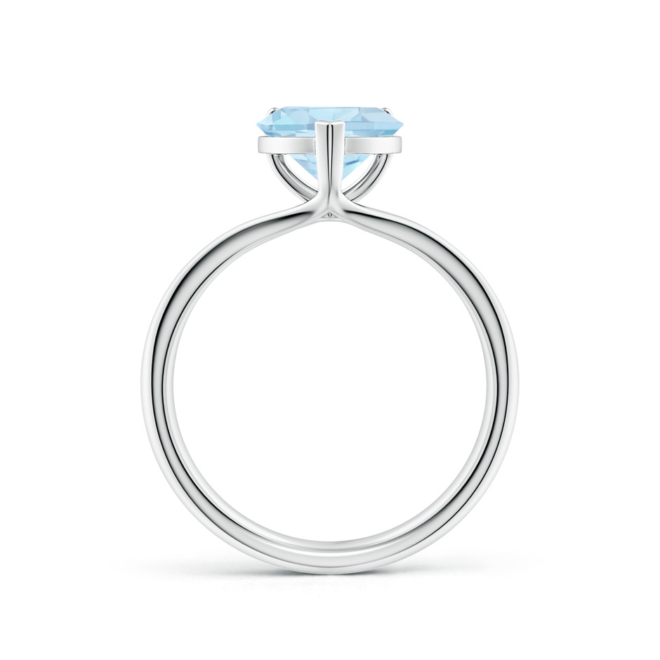8mm AA Classic Solitaire Heart-Shaped Aquamarine Split Shank Engagement Ring in S999 Silver side 199