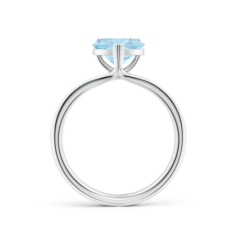 8mm AAA Classic Solitaire Heart-Shaped Aquamarine Split Shank Engagement Ring in 9K White Gold side 199