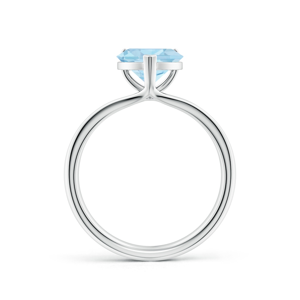8mm AAA Classic Solitaire Heart-Shaped Aquamarine Split Shank Engagement Ring in White Gold - side 199