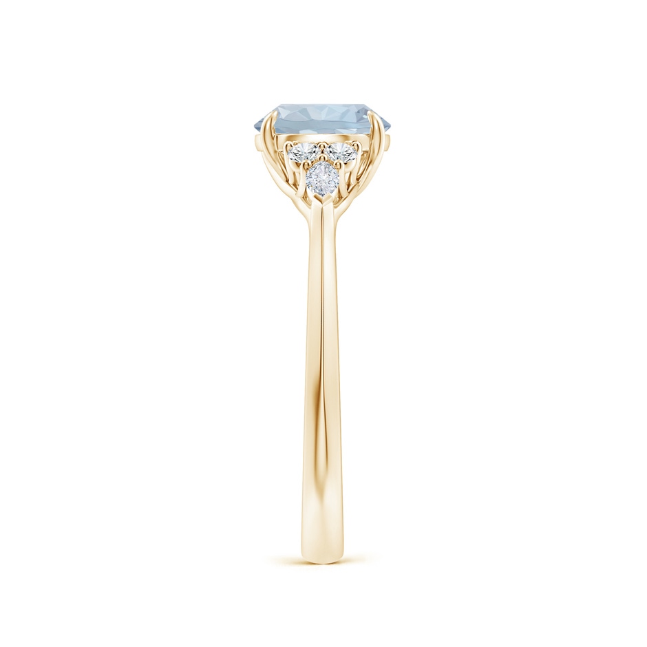 7mm A Round Aquamarine Side Stone Engagement Ring with Diamonds in Yellow Gold side 299
