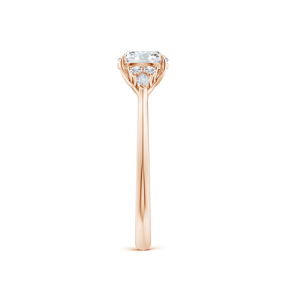 5.9mm GVS2 Round Diamond Side Stone Engagement Ring with Diamonds in Rose Gold side 299