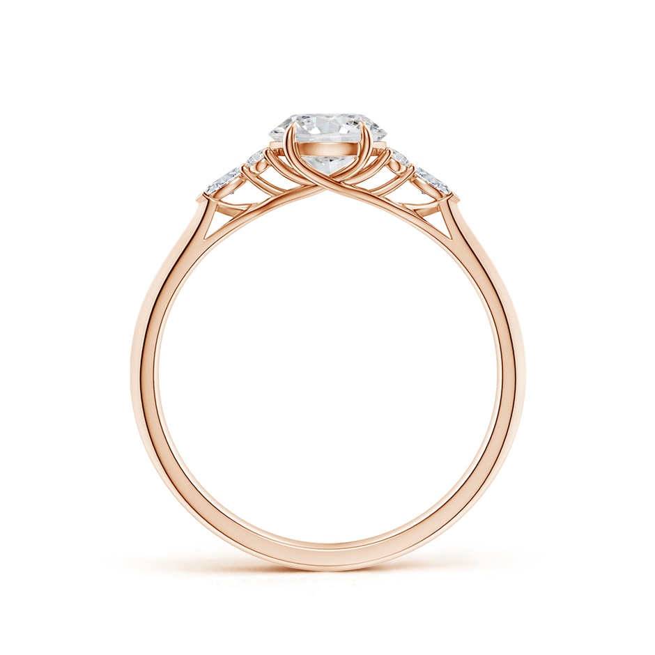 5.9mm HSI2 Round Diamond Side Stone Engagement Ring with Diamonds in Rose Gold side 199