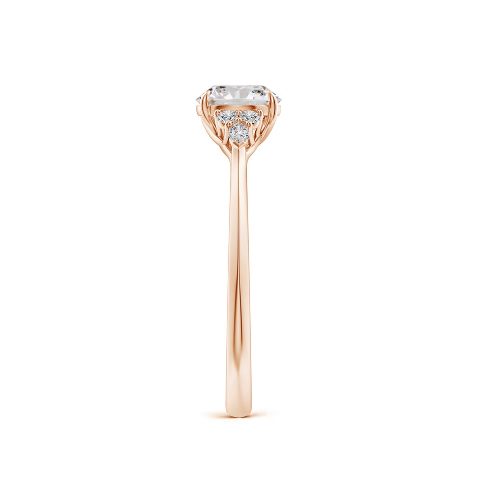 5.9mm IJI1I2 Round Diamond Side Stone Engagement Ring with Diamonds in Rose Gold side 299