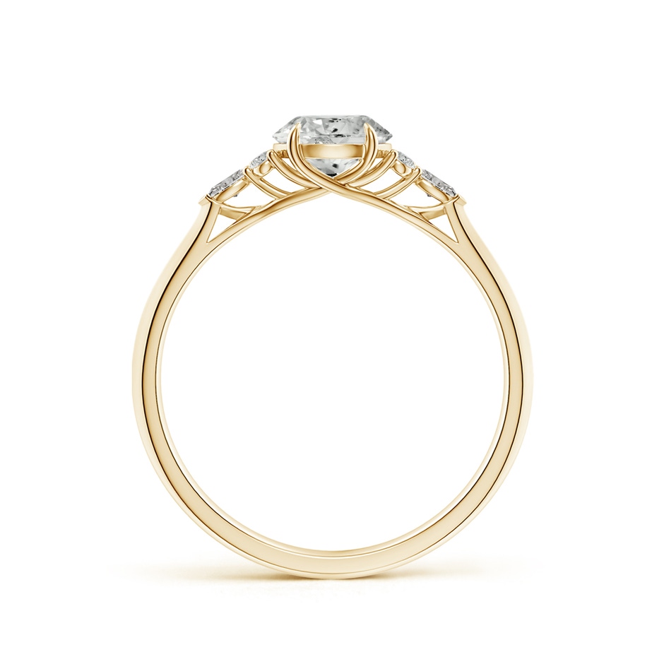 5.9mm KI3 Round Diamond Side Stone Engagement Ring with Diamonds in Yellow Gold side 199