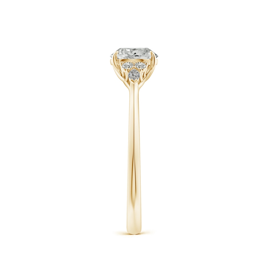 5.9mm KI3 Round Diamond Side Stone Engagement Ring with Diamonds in Yellow Gold side 299
