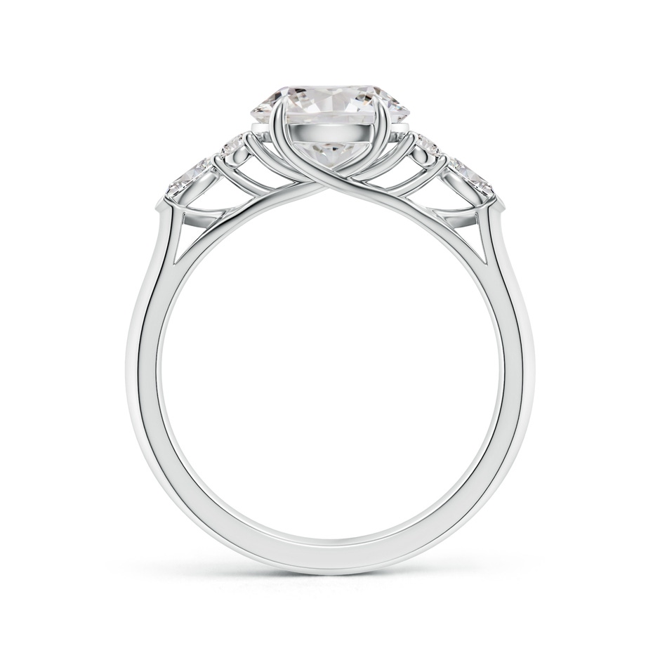 8mm IJI1I2 Round Diamond Side Stone Engagement Ring with Diamonds in White Gold side 199