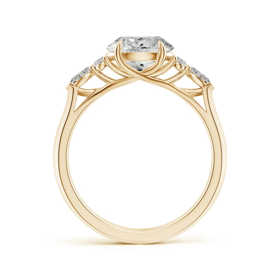 8mm KI3 Round Diamond Side Stone Engagement Ring with Diamonds in Yellow Gold side 199