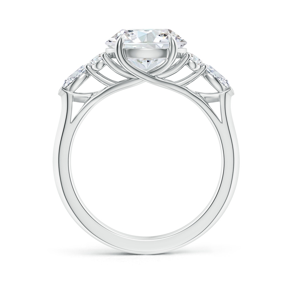 9.2mm GVS2 Round Diamond Side Stone Engagement Ring with Diamonds in P950 Platinum - side 199