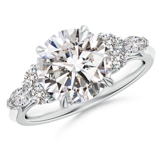 9.2mm IJI1I2 Round Diamond Side Stone Engagement Ring with Diamonds in P950 Platinum