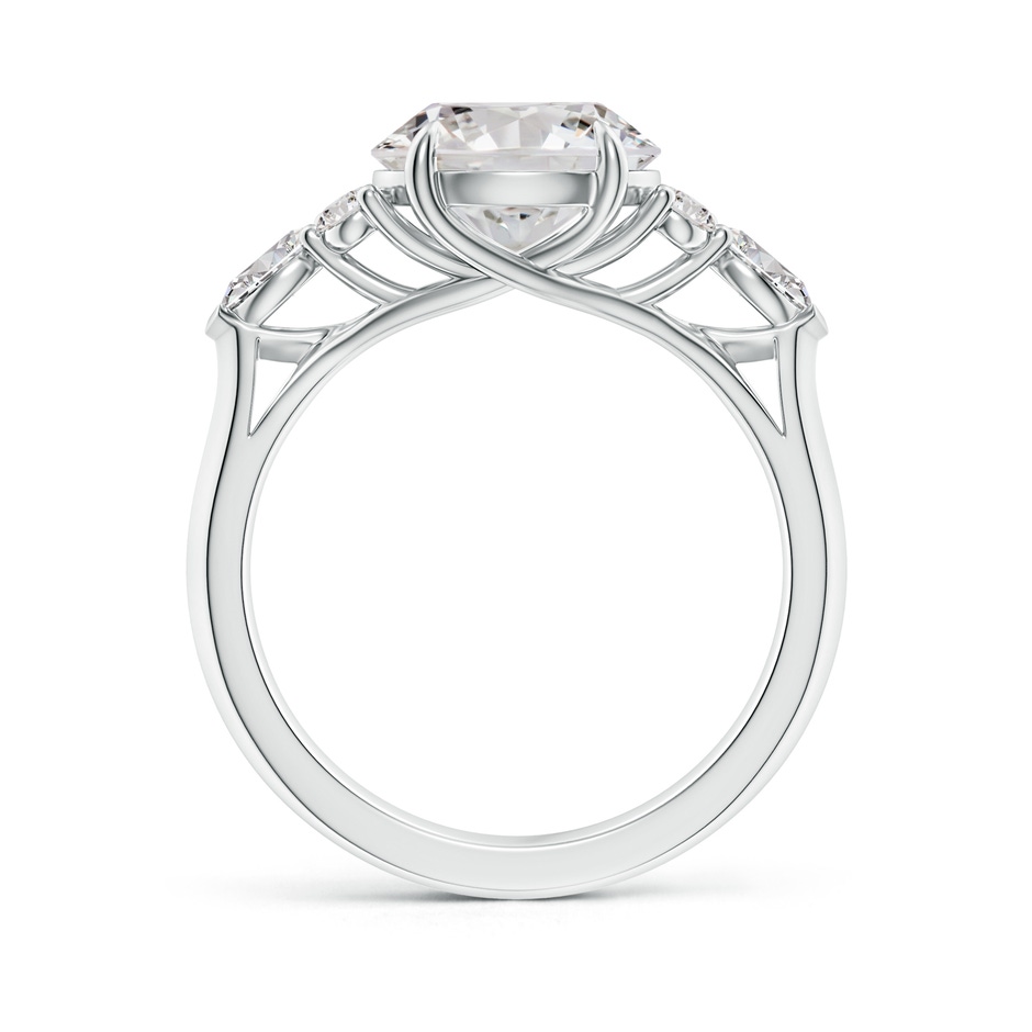 9.2mm IJI1I2 Round Diamond Side Stone Engagement Ring with Diamonds in White Gold side 199