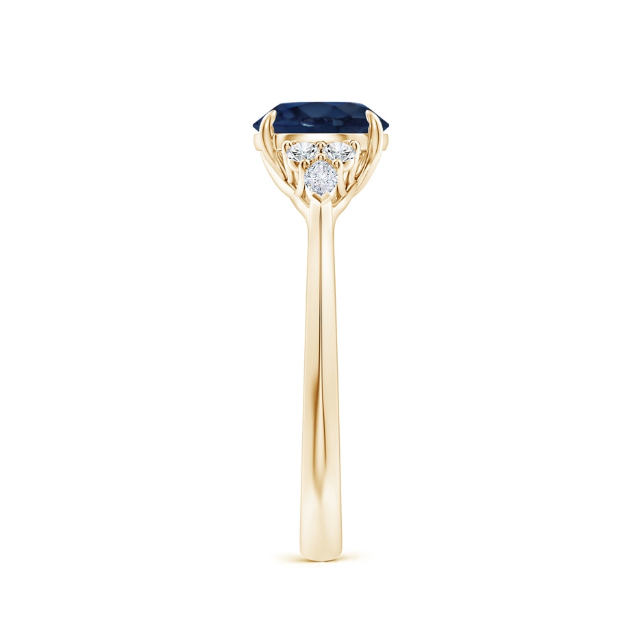 7mm AA Round Blue Sapphire Side Stone Engagement Ring with Diamonds in Yellow Gold side 299