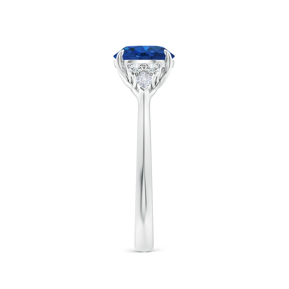 7mm AAA Round Blue Sapphire Side Stone Engagement Ring with Diamonds in White Gold side 299