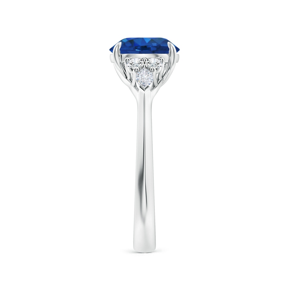 8mm AAA Round Blue Sapphire Side Stone Engagement Ring with Diamonds in White Gold side 299