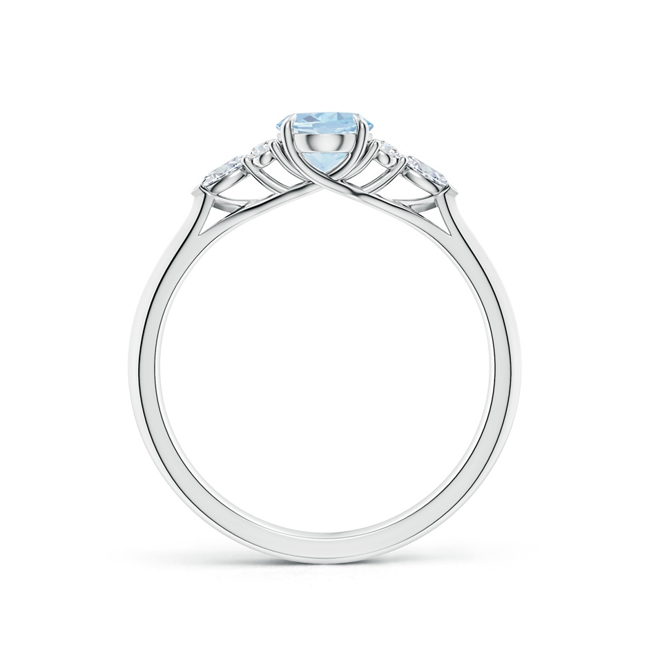7x5mm A Oval Aquamarine Side Stone Engagement Ring with Diamonds in P950 Platinum side 199