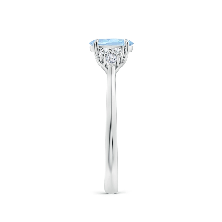 7x5mm AA Oval Aquamarine Side Stone Engagement Ring with Diamonds in White Gold side 299