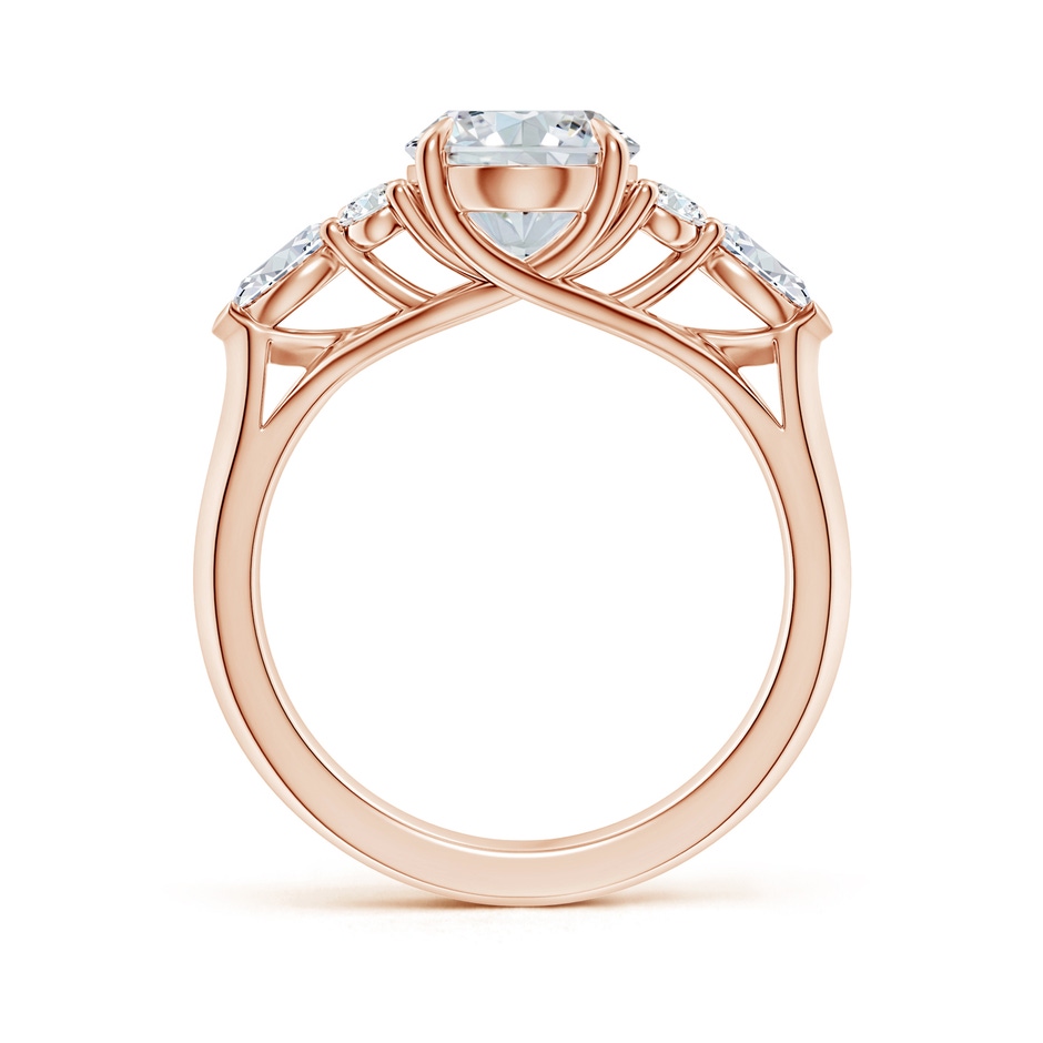 10x8mm GVS2 Oval Diamond Side Stone Engagement Ring with Diamonds in Rose Gold side 199