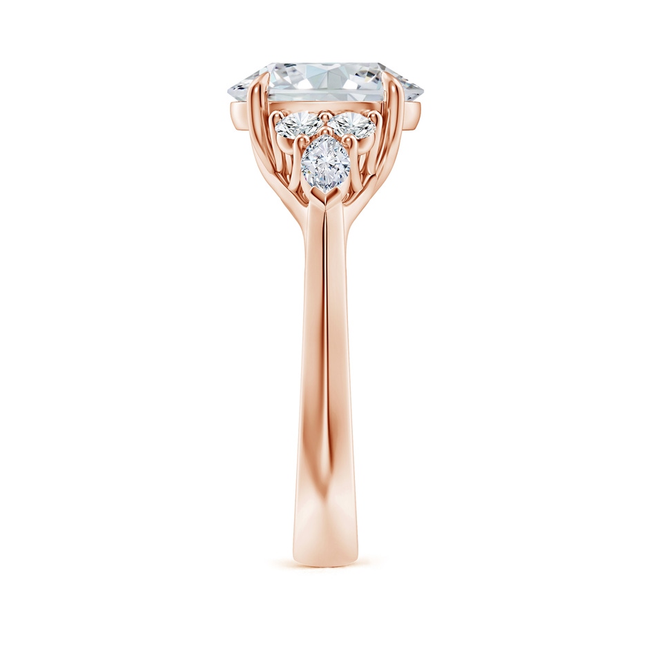 10x8mm GVS2 Oval Diamond Side Stone Engagement Ring with Diamonds in Rose Gold side 299