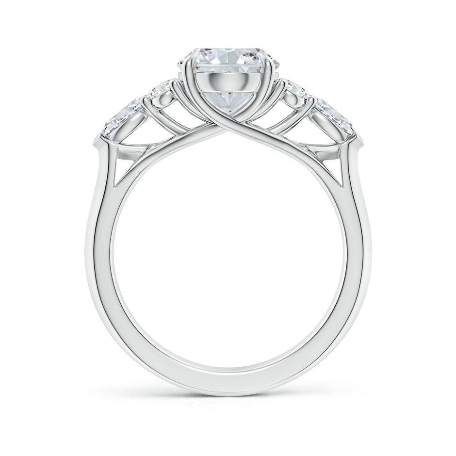 10x8mm GVS2 Oval Diamond Side Stone Engagement Ring with Diamonds in White Gold side 199