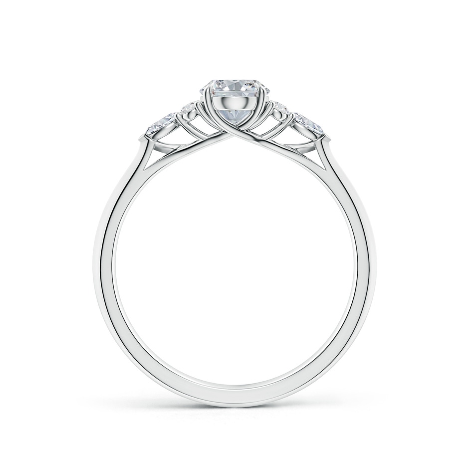 7x5mm HSI2 Oval Diamond Side Stone Engagement Ring with Diamonds in 18K White Gold side 199