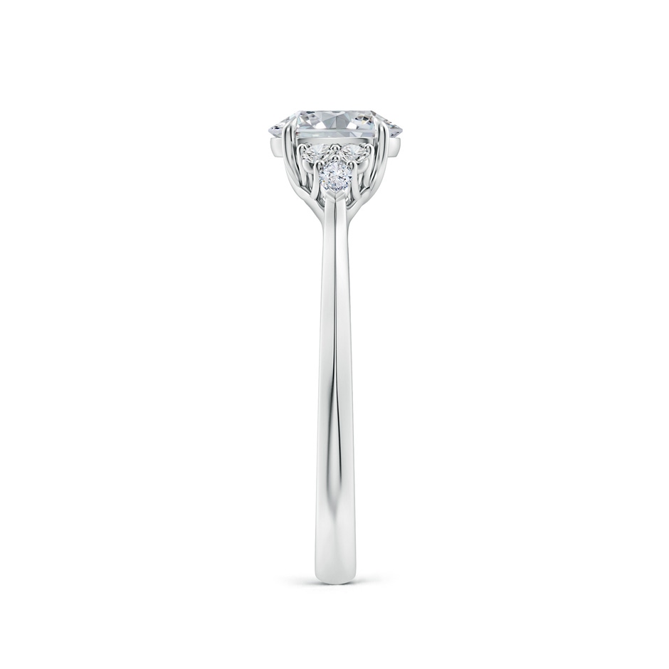 7x5mm HSI2 Oval Diamond Side Stone Engagement Ring with Diamonds in 18K White Gold side 299