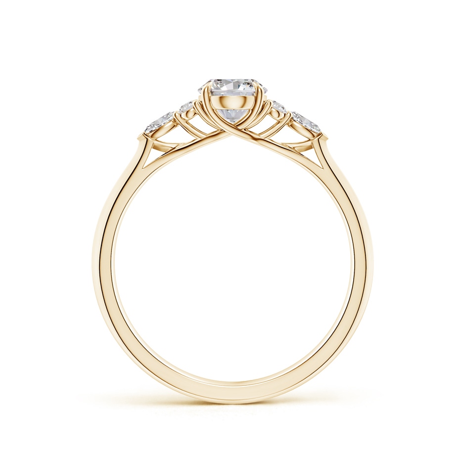 7x5mm IJI1I2 Oval Diamond Side Stone Engagement Ring with Diamonds in Yellow Gold side 199