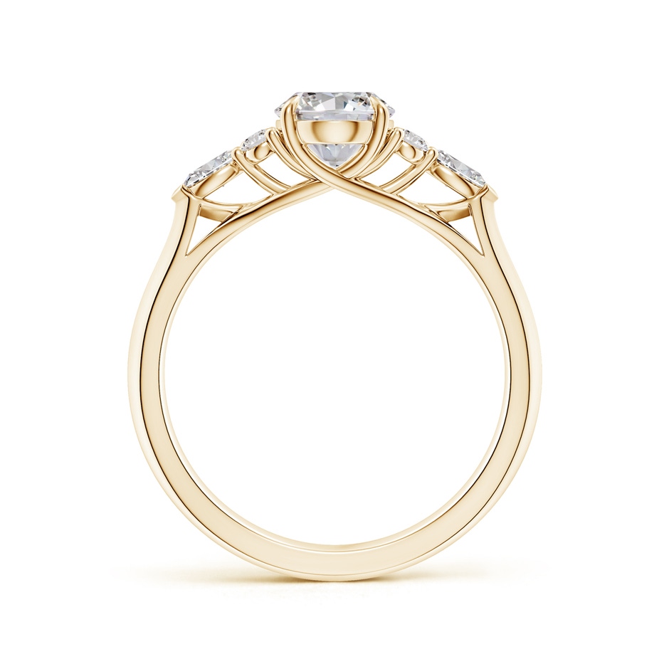 8x6mm IJI1I2 Oval Diamond Side Stone Engagement Ring with Diamonds in Yellow Gold side 199