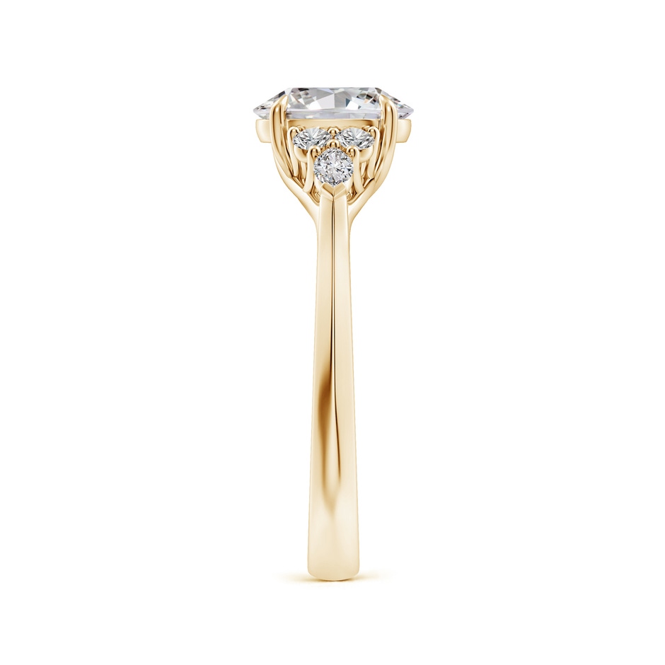 8x6mm IJI1I2 Oval Diamond Side Stone Engagement Ring with Diamonds in Yellow Gold side 299